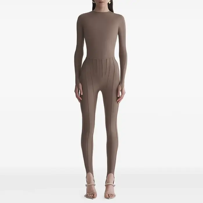 TWOTWINSTYLE solide épissé plis Chic pantalon femme taille haute minceur Streetwear minimaliste femm