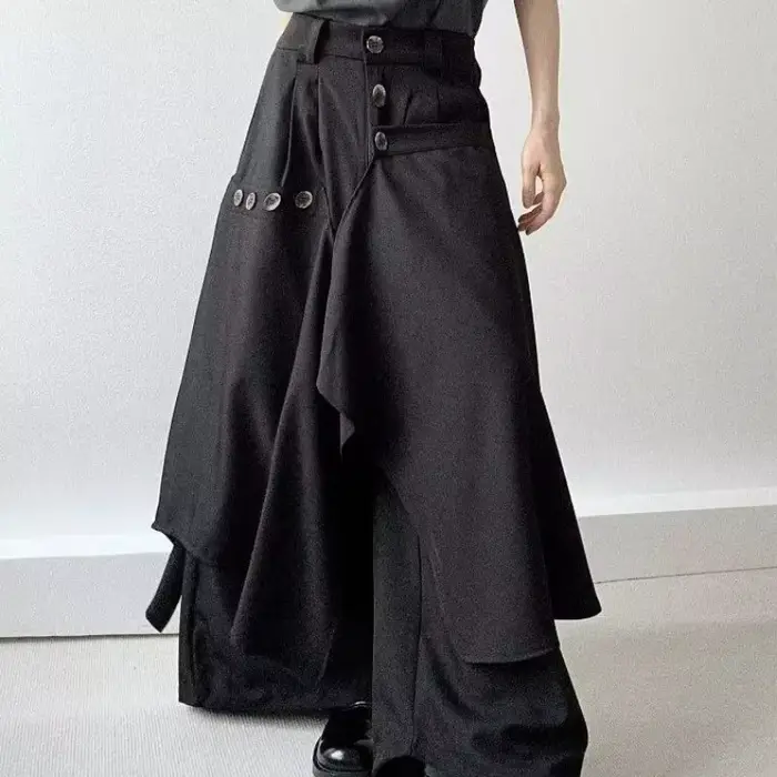 Vêtements pour femmes, culottes irrégulières multi-boutons, culottes sans genre, Niche, pantalons à 