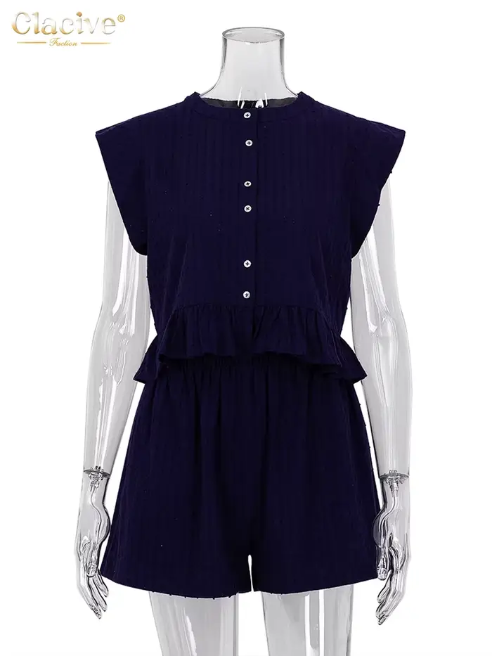 ClacMarkets-Ensemble 2 Pièces Décontracté pour Femme, Haut en Fibre Précieuse, Blanc, Taille Haute, 