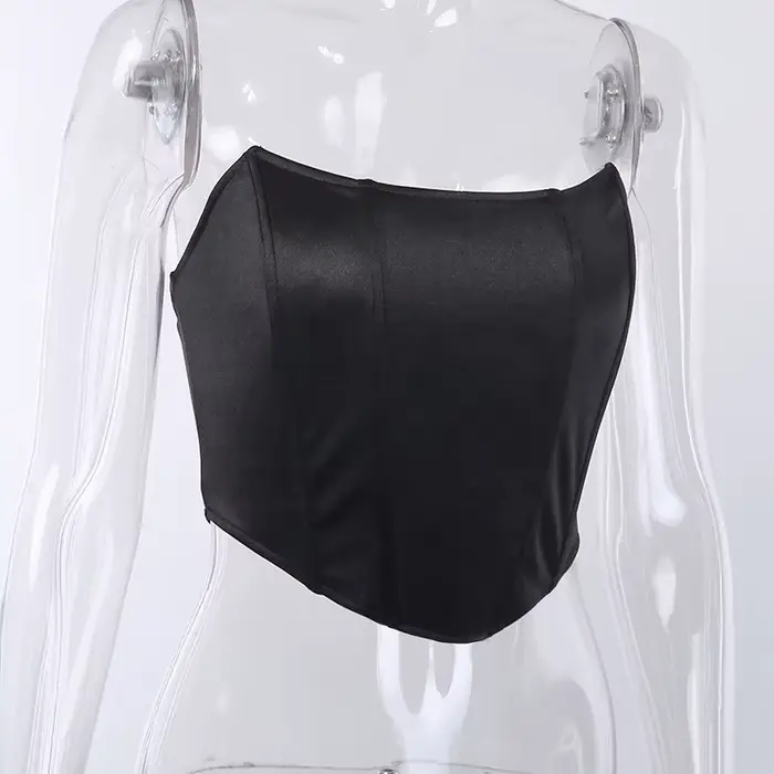 Corset Sexy en velours sans manches, épaules dénudées, mode, haut court, gilet, sous-vêtements fémin