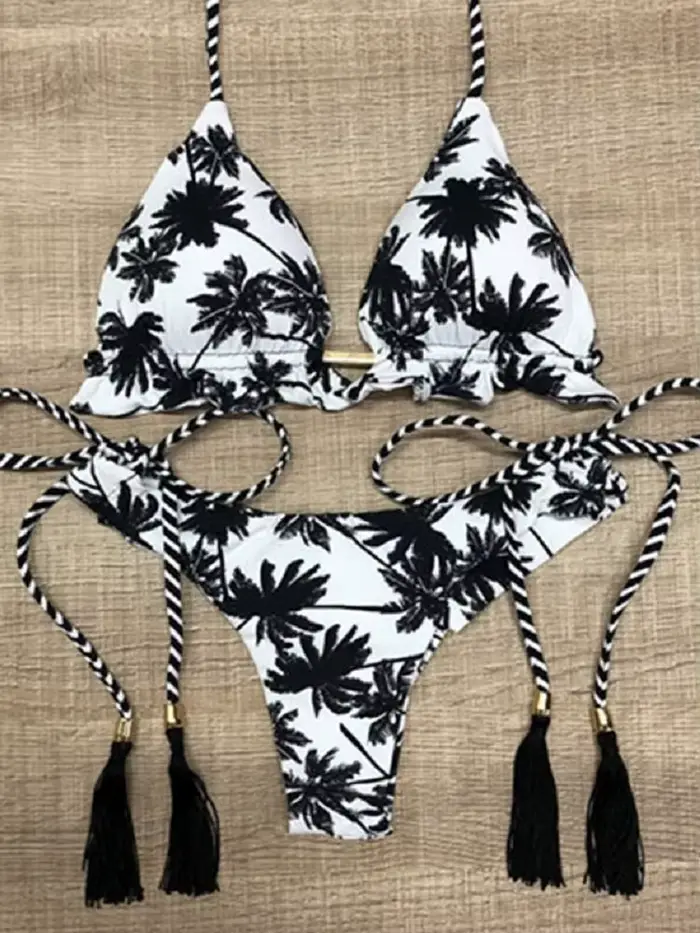 RUOTONGSEPT Sexy imprimé Bikinis ensemble femmes maillot de bain bandeau deux pièces maillots de bai