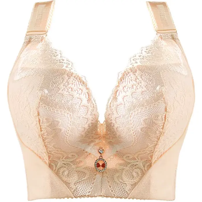 Soutien-gorge push up grande taille à armatures en dentelle sexy - Lingerie à couverture complète po