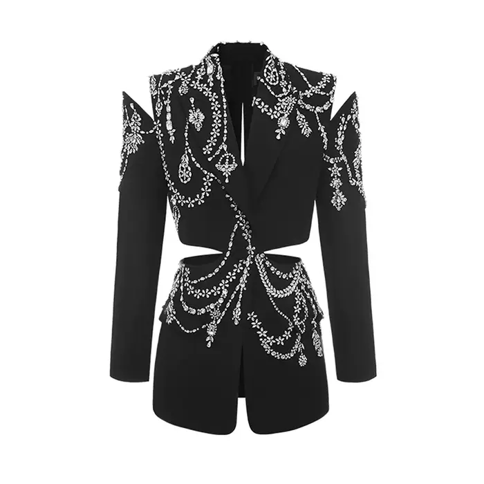 TWOTWINSTYLE Dámský sako s diamantovým patchworkem
