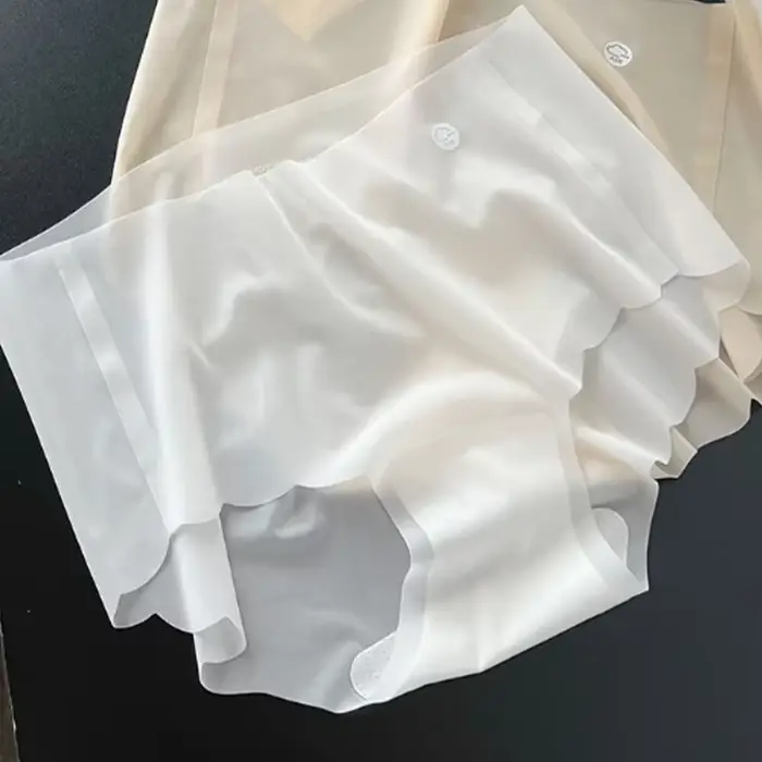Dámské Ice-Cold hedvábí neviditelné kalhotky, Ultra Slim bezešvé prádlo, vysoký pas, prodyšné, měkké, pružné, pohodlné, Lingeri, nová kolekce 2024