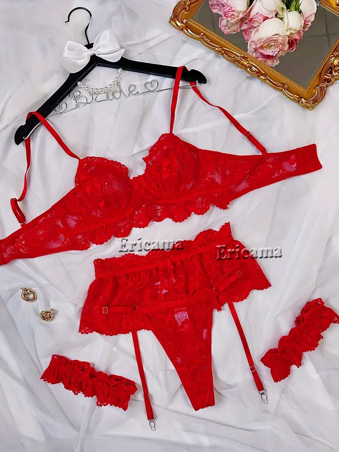 Ensemble de Lingerie ensemble de soutien-gorge Transparent Costumes érotiques Sexy sous-vêtements de couleur unie soutien-gorge sans couture string jarretelles ensembles de Lingerie Sexy
