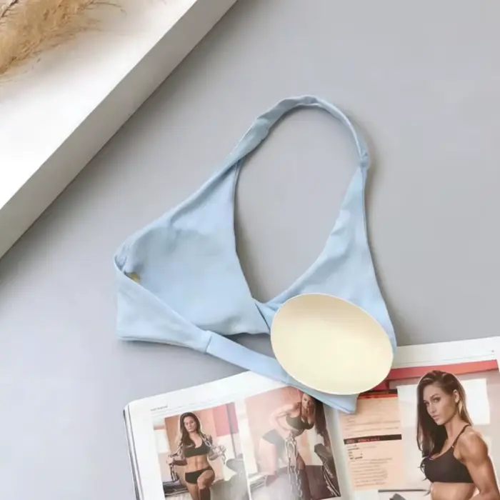 Dámská sportovní podprsenka, V-neck, vpředu zkroucená, hedvábná tkanina, bez zad, trendy, pro jógu