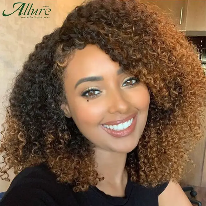 Perruques brésiliennes Jerry Curly en cheveux humains pour femmes, couleur brun foncé, cheveux court
