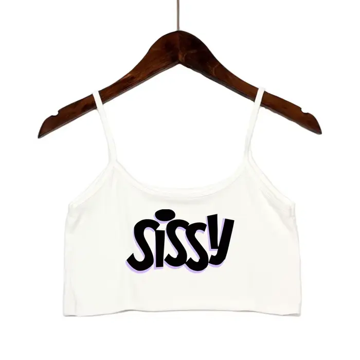 SISSY nápis dámské letní sexy bezešvé trubičkové bustier bez ramínek s odhalenými zády