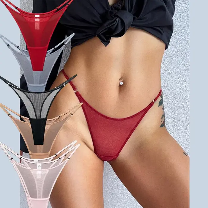 Dámské kalhotky s vysokým rozparkem, bezešvé tanga, ultra tenká síťovina, sexy spodní prádlo, průhledná gáza, sport, fitness, dámské spodní prádlo