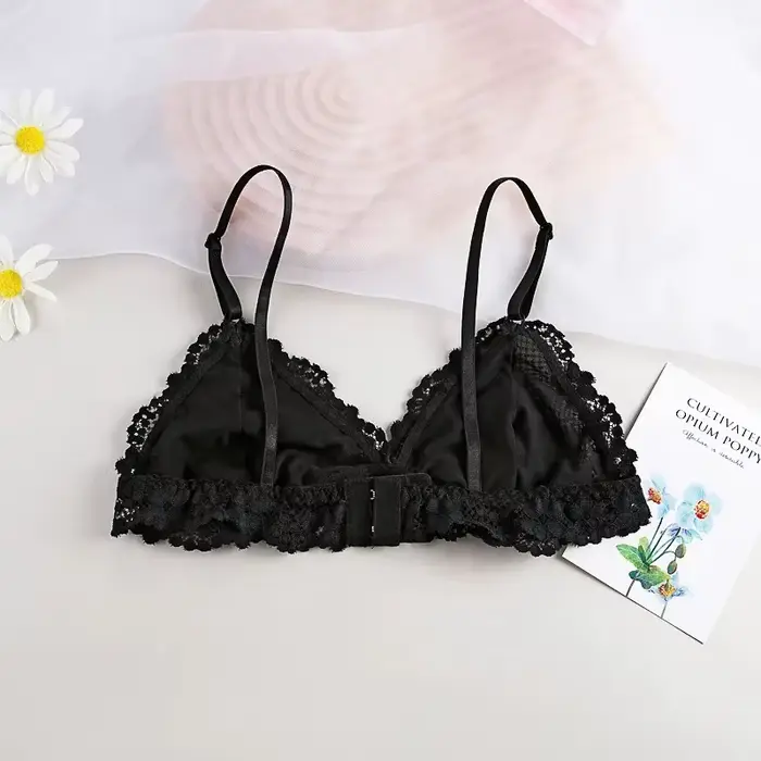 Dámské krajkové podprsenky, bralette bez kostic, průhledné krajkové spodní prádlo, dámská push-up podprsenka, jednobarevné sexy spodní prádlo, podprsenka bez zadku