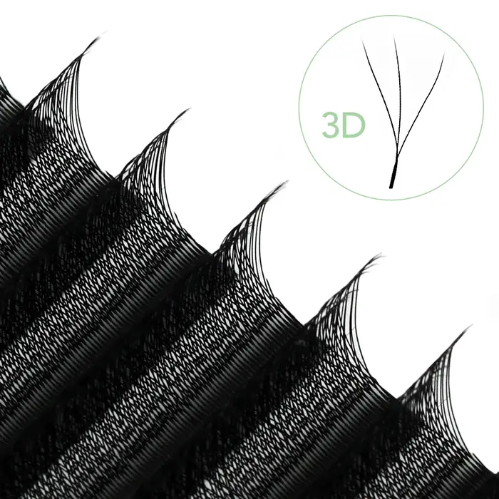 NATUHANA W-tvaré řasy 4D 5D Objemové prefabrikované vějíře W-tvaré umělé řasy