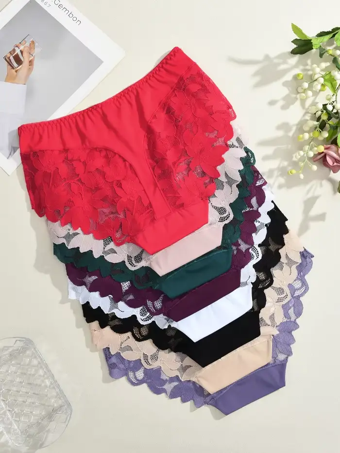 S-XXL ženy krajkové kalhotky Patchwork bezešvé spodní prádlo Sexy luxusní duté pevné slipy dívky střední pas prodyšné spodní prádlo