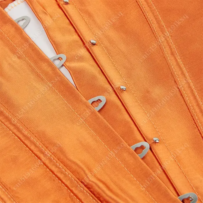 Dámské korzet Surbust vysoký korzet oranžový satén krajka up Bustier Sexy Plus velikost korzet