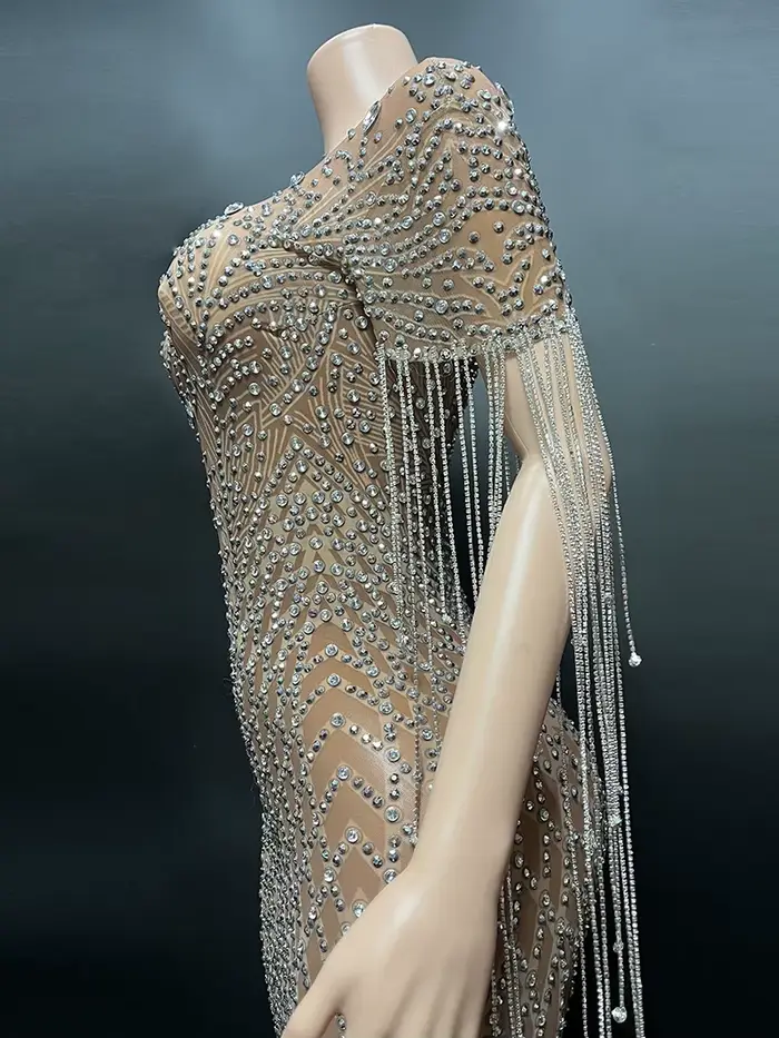 Robe de soirée sirène en cristal de luxe pour femmes, longue robe de bal Sexy, fête de mariage, anni