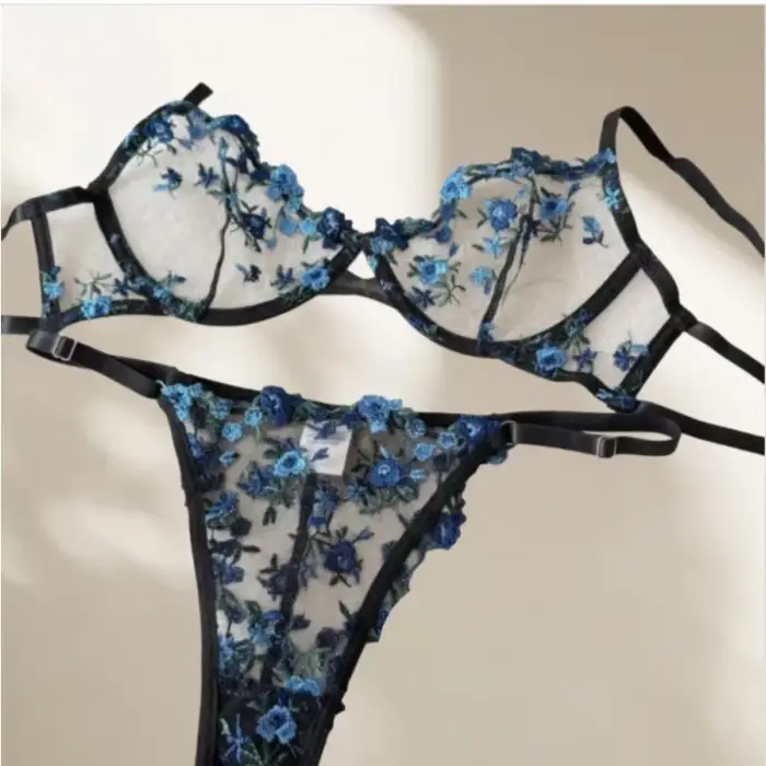 Sous-podeste sexy en dentelle transparente avec broderie florale pour femmes, grande taille, anti-pendaison, confort quotidien