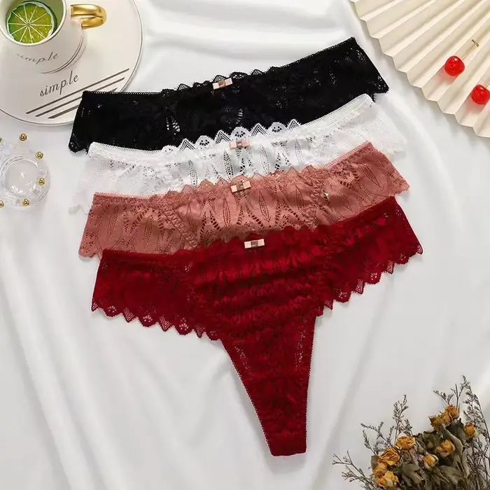 Ženy Sexy String Kalhotky Krajka Žabky Intimní Spodní Prádlo Žena T-back Soft T-sling Navržen Tangas Mujer