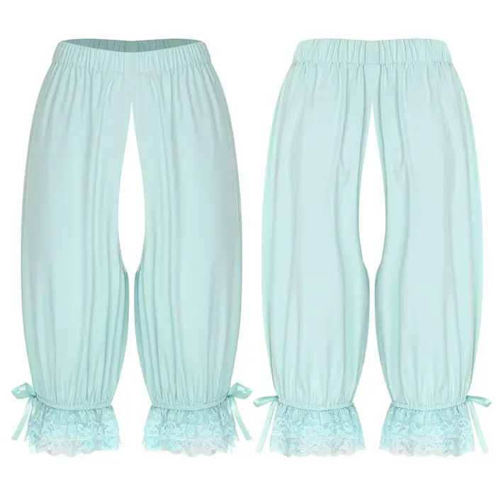 Femmes Lolita Bloomers à volants dentelle garniture évider ouvert entrejambe citrouille Shorts frouf