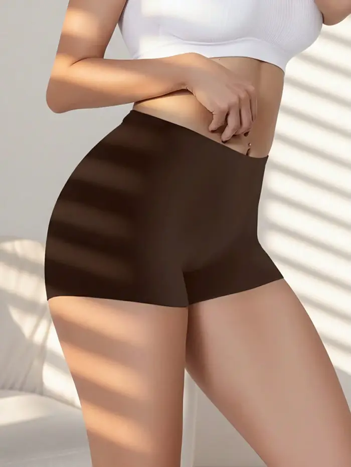 Shorts culottes sans couture pour femmes en soie glacée, anti-transparence, respirants, doux, respectueux de la peau et confortables