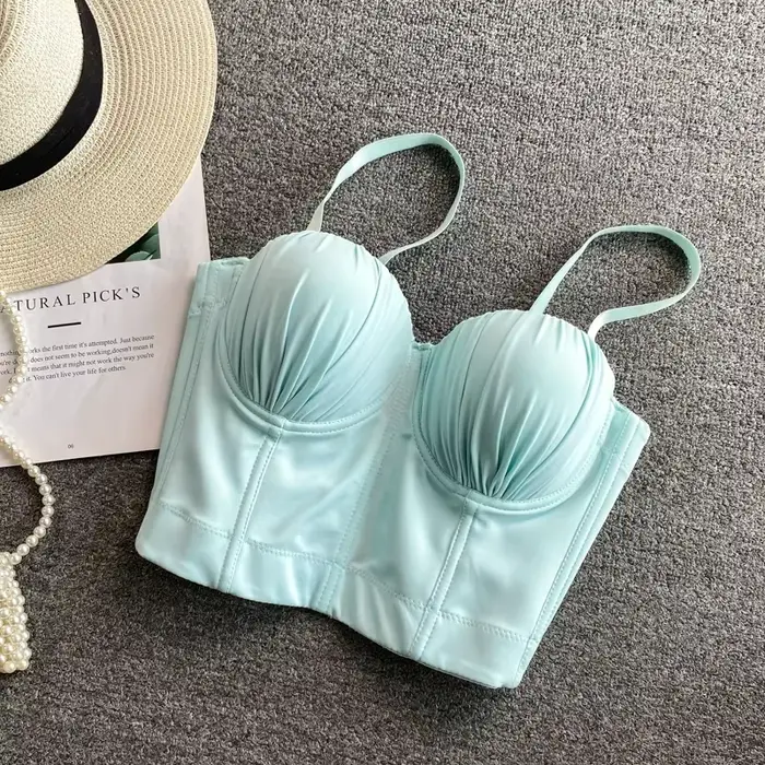 Nové Ženy Bustier Podprsenka 2025 Módní Letní Pevný Popruh Nastavitelný Push Up Bralet Sexy Oblečení Noční klub Vesty