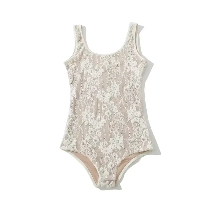 Body en dentelle double couche pour femme avec détail dans le dos bas