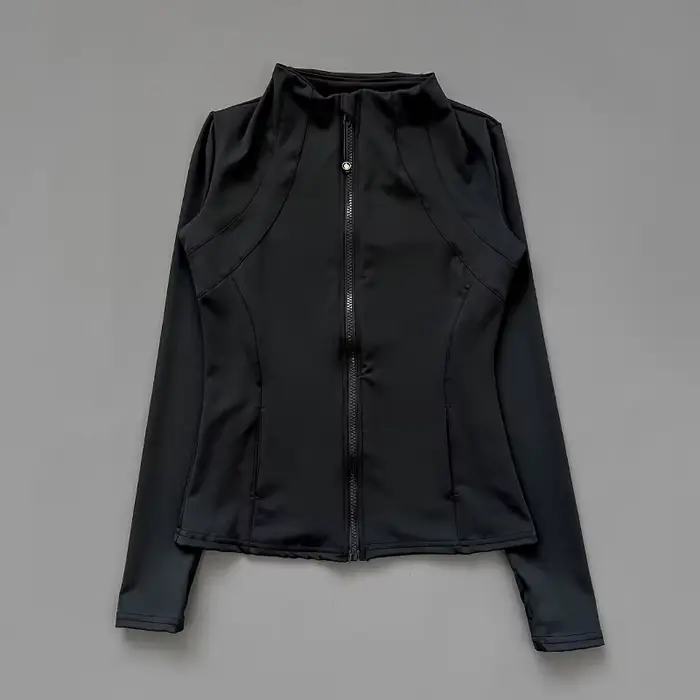 Veste de Fitness à col montant pour femmes, séchage rapide, coupe ajustée, fermeture éclair, vêtemen