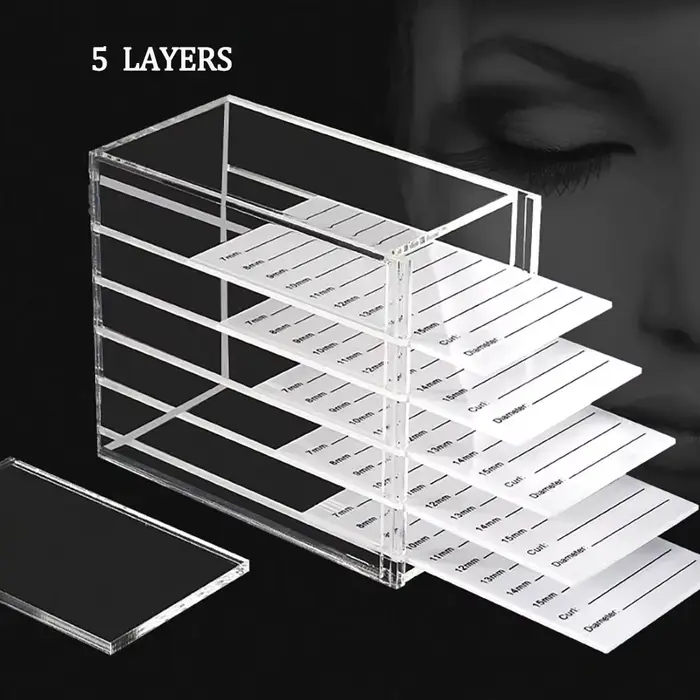 Boîte de rangement pour Extensions de cils, 5 couches, palette acrylique, support organisateur de ci