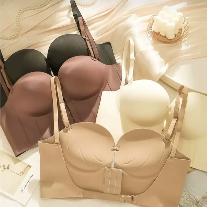 Soutien-gorge sans bretelles Beauty U Back Push Up, anti-affaissement, invisible, avec coussinets épaissis, sous-vêtement, soutien-gorge sans armatures pour femmes.