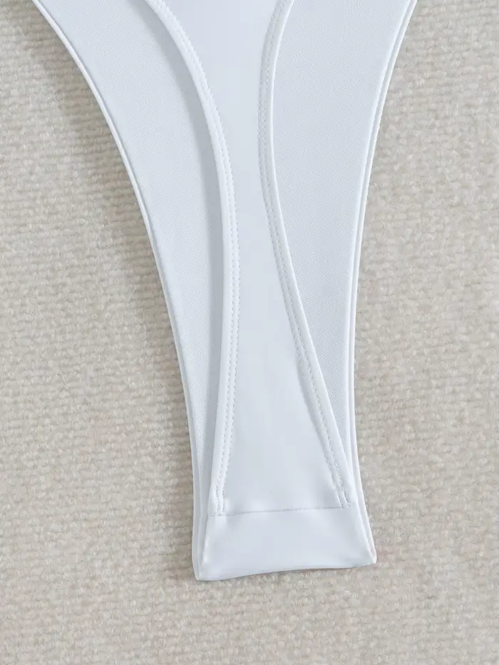 Bikiny Unisex Ženy Set Vysoký pas Bikiny body Čistě bílá Tučné Pro Pláž Letní Zvláštní příležitosti