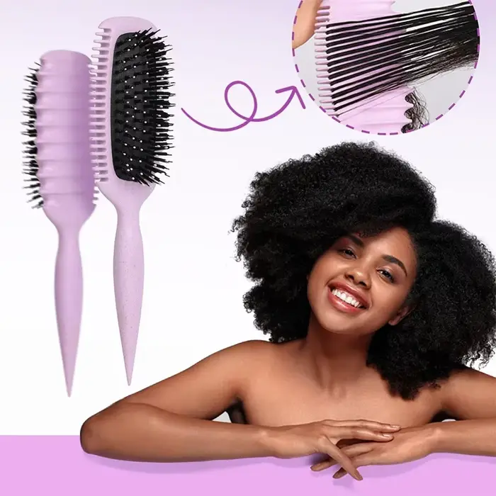 Brosse de définition de boucles, brosse coiffante pour peigner et façonner les boucles des femmes po