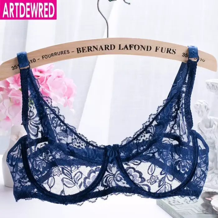 Dámská sexy krajková podprsenka, luxusní bavlněná síťovina Bralette, bezešvé dámské spodní prádlo, květinová podprsenka bez vyztužený, intimní, nové, 2018