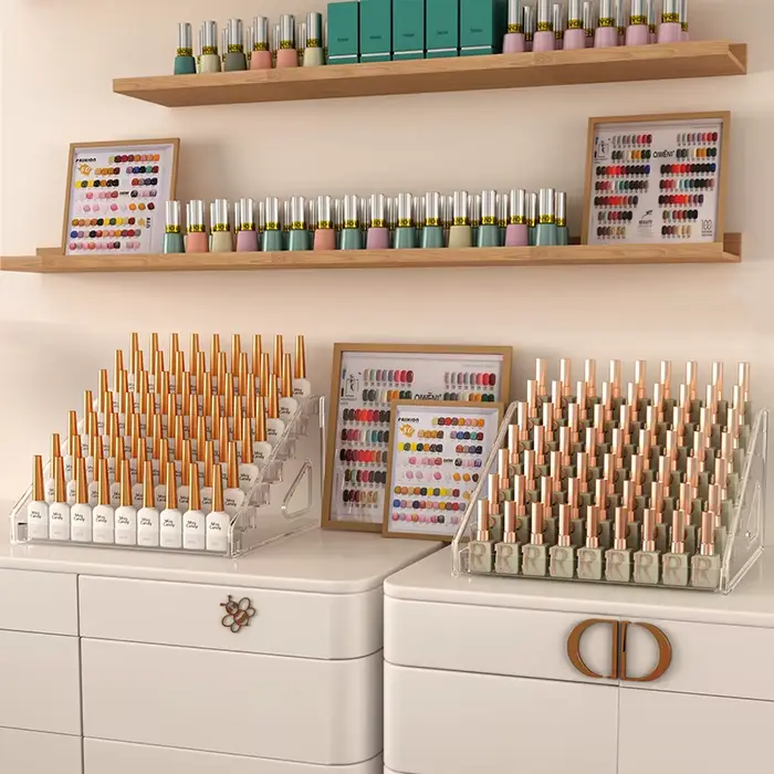 Présentoir de vernis à ongles en acrylique, 3/4/5/6/7 couches, organisateur de cosmétiques Transpare
