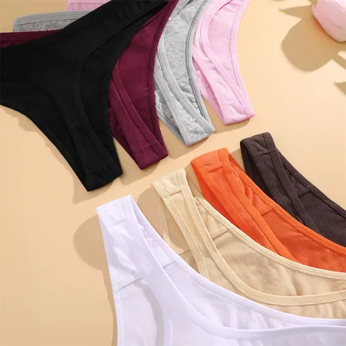 3 kusy / set bezešvé bavlněné kalhotky spodní prádlo pohodlí pro ženy nízký pas prodyšné žabky Sexy pevné sportovní tanga měkké spodní prádlo