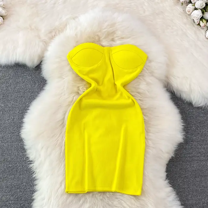 Robe bustier tubulaire sans bretelles, épaules dénudées, Sexy, moulante, Club de fête, élégante, ann