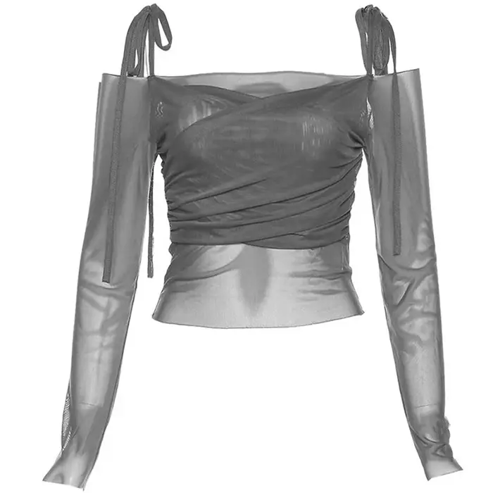 Dámský Y2K streetwear top s výstřihem