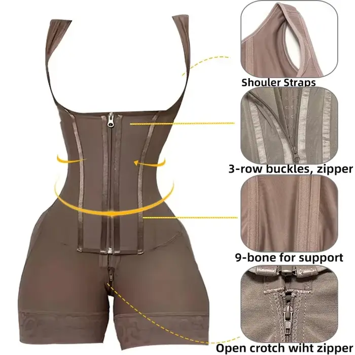 Body Sculptant Hourglass Hautement Compressé avec 9 Baleines pour une Silhouette Fine et un Contrôle du Ventre Double Occasions Spéciales Convalescence Post-Chirurgie