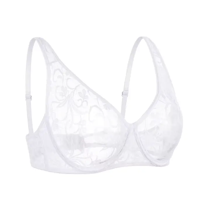 Jemný květ vyšívané krajky podprsenka pro ženy sexy spodní prádlo bez komprese tři čtvrtiny šálek perfektní fit zvláštní příležitosti