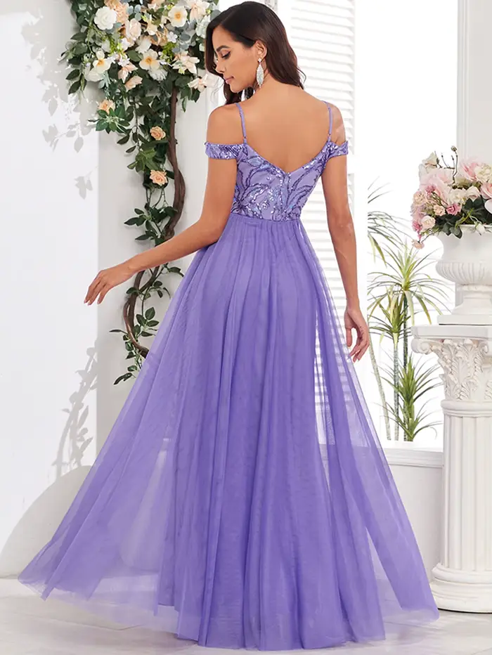 Robe de Soirée Maxi Vintage à Paillettes pour Femme, Élégante, Longue, en Maille de Luxe, pour ixd'A