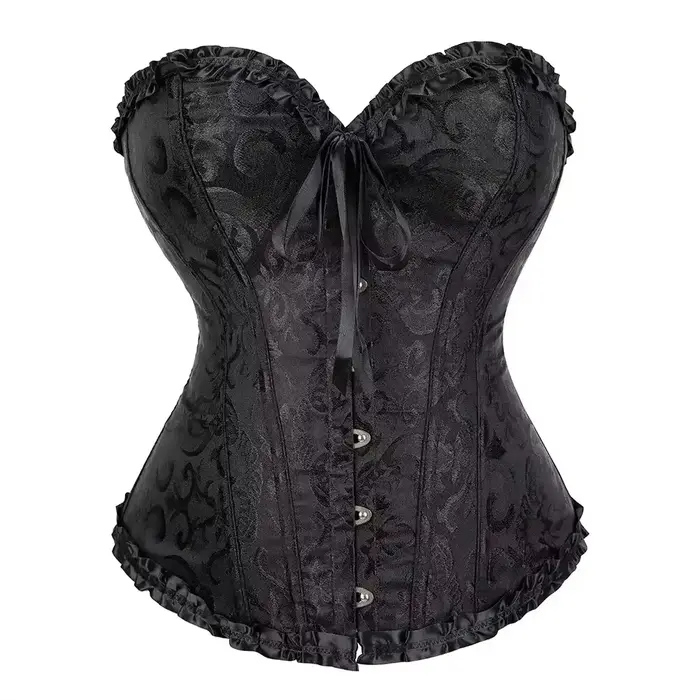 Dámské Top korzet Jacquard Surbust viktoriánské bustier Sexy krajka nahoru spodní prádlo květinový korset Vintage gotické baskytary kostým