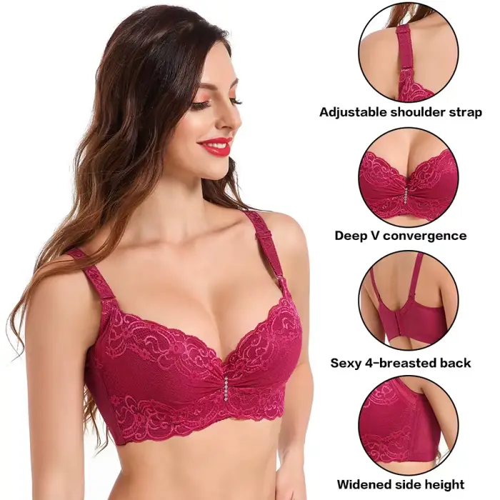 Sexy krajková podprsenka pro ženy s velkými velikostmi