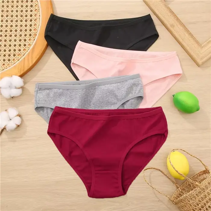 Dámské žakárové bavlněné kalhotky, sexy, barva jednobarevný, intimní, S-XL