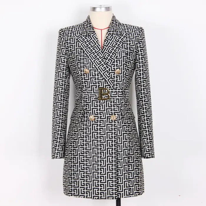 Robe de costume haut de gamme avec col, style européen et N tempérament, de qualité, nouvelle collec