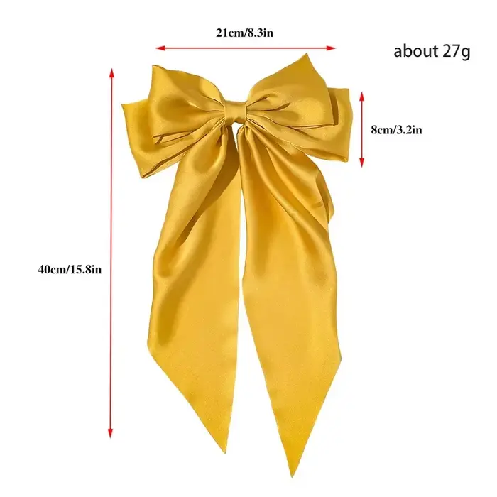 Pinces à cheveux pour femmes et filles, accessoires coréens, grand nœud papillon, Long ruban en Sati