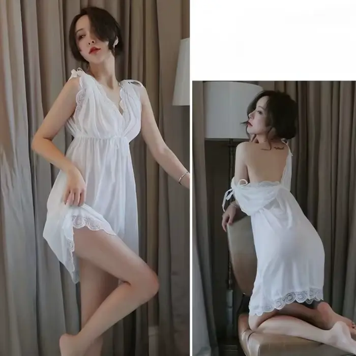 Sexy noční košile ženy hedvábné krajkové oblečení pro noční prádlo pyžama noční prádlo teplé romantické nové ženy letní spánek nabídka top šaty