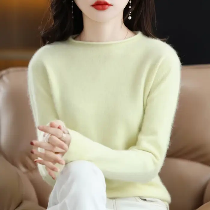 Pull décontracté à col rond pour femme, 2022 cachemire de vison, mode coréenne, automne et hiver, no