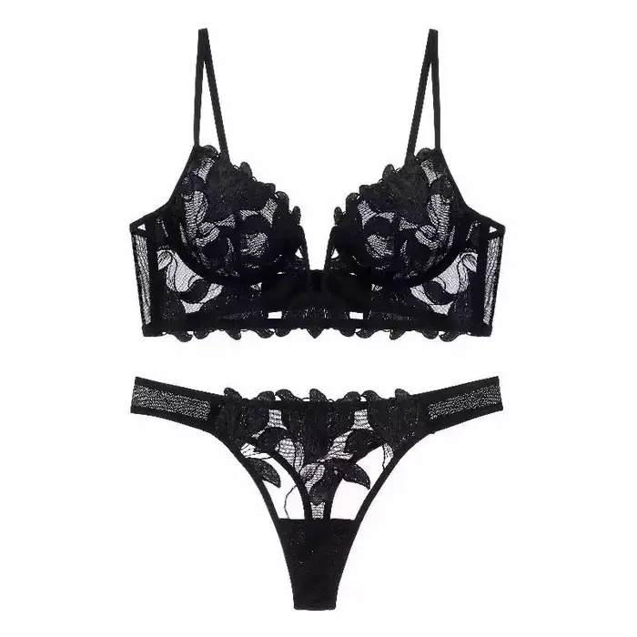 Sexy krajka spodní prádlo set pro ženy podprsenka a kalhotky větrané zvláštní příležitosti