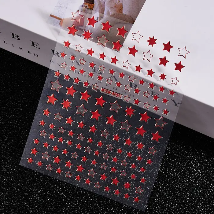 3D Laserové samolepky stříbrná/růžové zlato