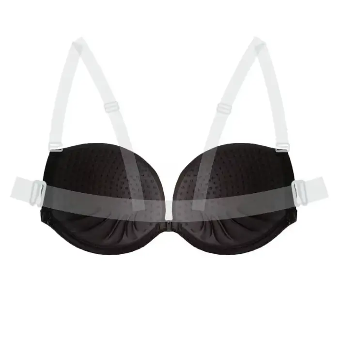 Soutien-gorge push-up multi-positions sans dos - Bralette invisible avec bretelles transparentes amovibles pour mariée, tenue de soirée, lingerie sexy
