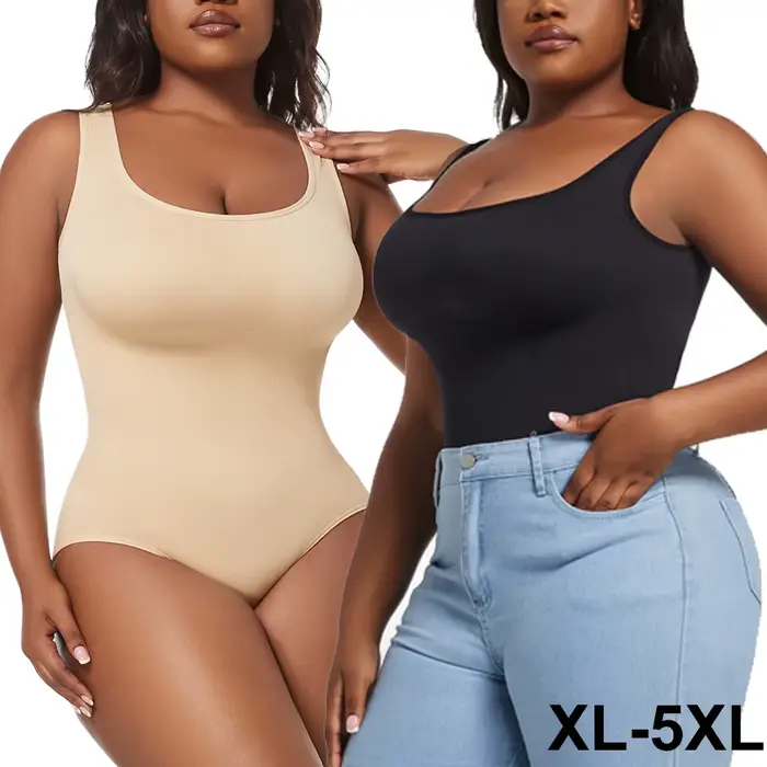 Dámské polyamidové a elastanové kombinézy, XL-5XL fit body, minimalistický a pohodlný fitness oděv pro všechna roční období