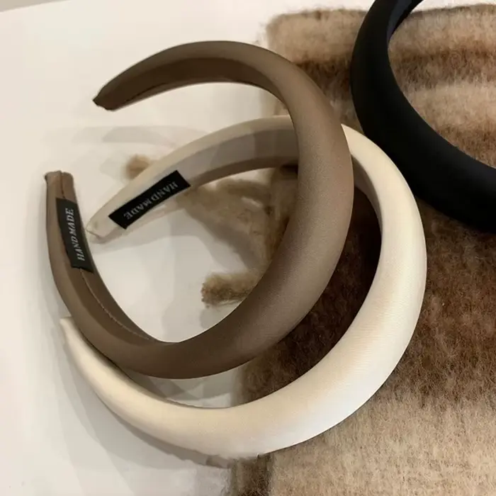 Bandeau de sauna en éponge de satin rétro pour femmes, document solide, tempérament français élégant