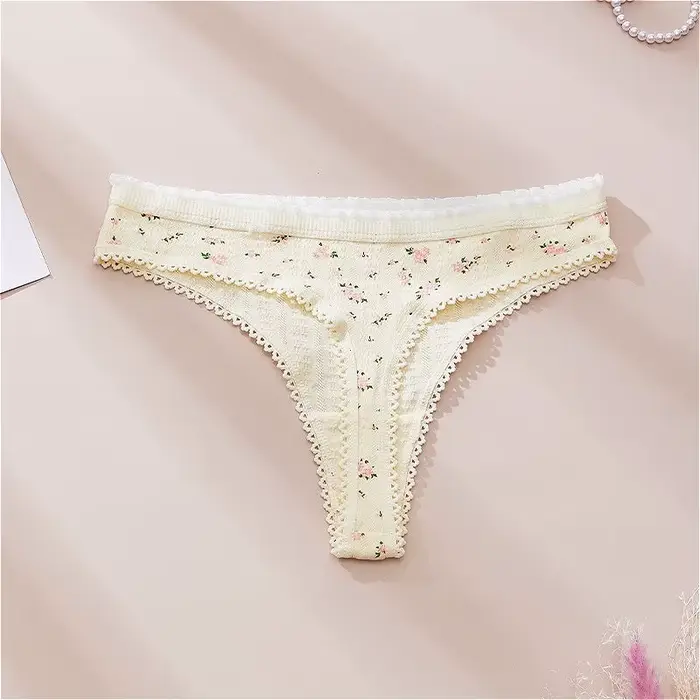 Lingeries Femme Sexy Tongs Mode Mignon Imprimé Culotte pour Femmes Doux Chaud Arc Femmes String Coton Printemps Été трусы жletiе